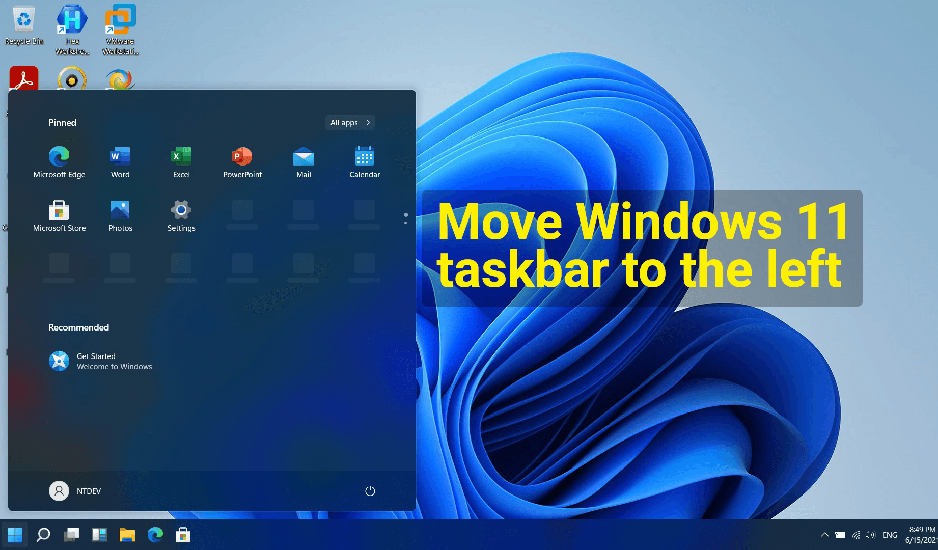 How to Move the Taskbar Icons to the Left in Windows 11?